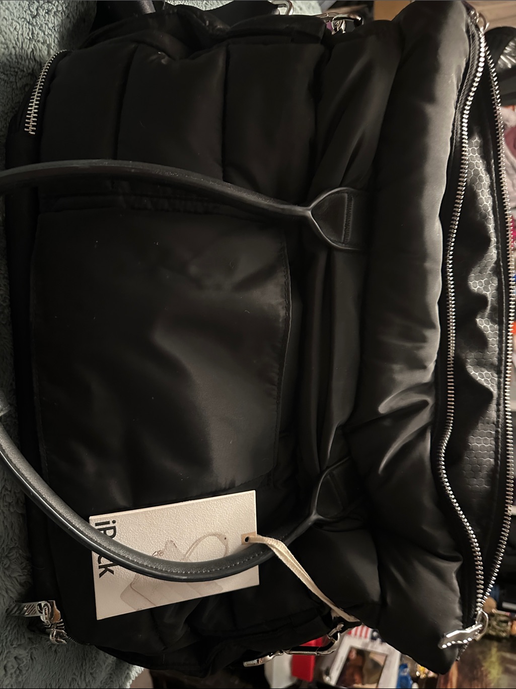 Men's Black Puffer Tote Bag - Unbranded